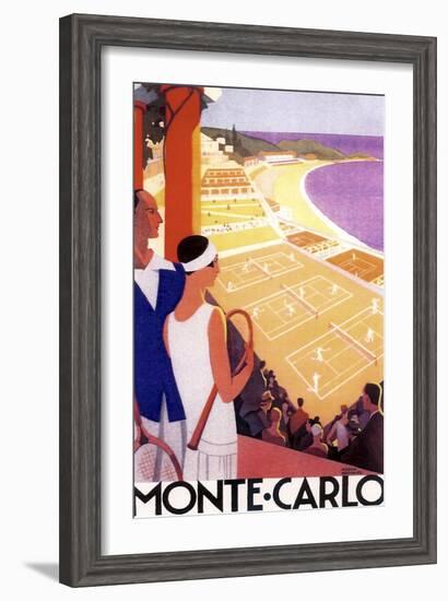 Monte Carlo Tennis-null-Framed Giclee Print