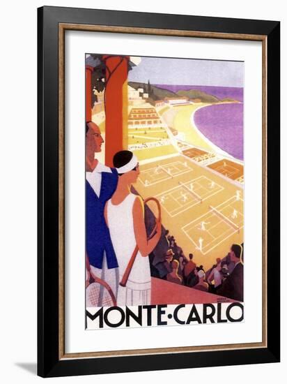 Monte Carlo Tennis-null-Framed Giclee Print