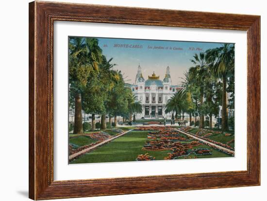 Monte-Carlo. The Gardens and the Casino. Postcard Sent in 1913-French Photographer-Framed Giclee Print