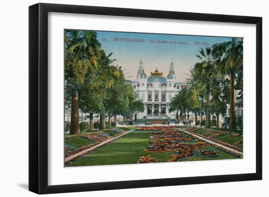 Monte-Carlo. The Gardens and the Casino. Postcard Sent in 1913-French Photographer-Framed Giclee Print