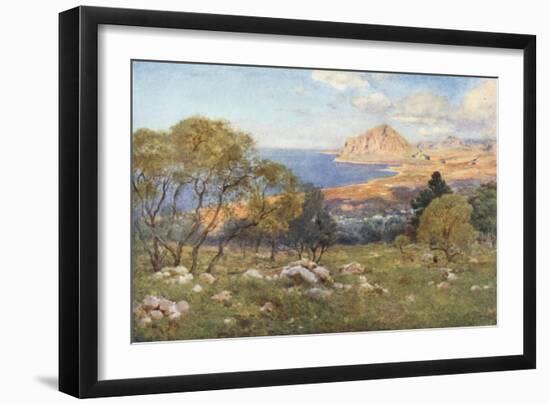 Monte Cofano from Portarella, Trapani-Alberto Pisa-Framed Giclee Print