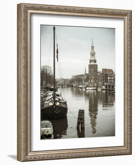 Montelbaanstoren Tower, Oudeschans Canal, Amsterdam, Holland-Jon Arnold-Framed Photographic Print