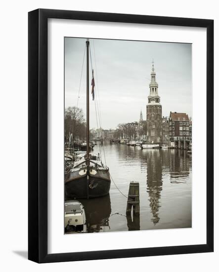 Montelbaanstoren Tower, Oudeschans Canal, Amsterdam, Holland-Jon Arnold-Framed Photographic Print