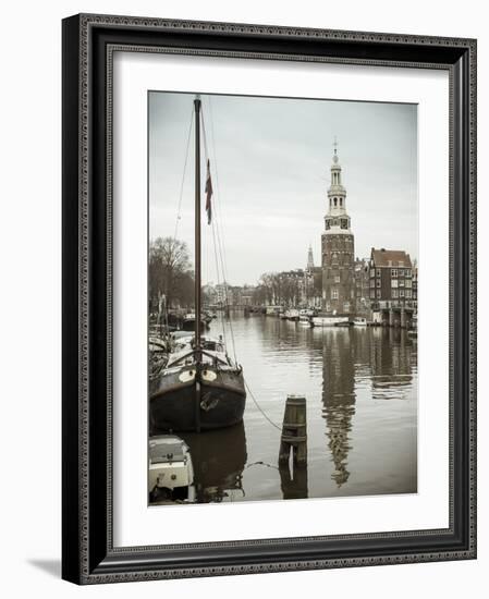 Montelbaanstoren Tower, Oudeschans Canal, Amsterdam, Holland-Jon Arnold-Framed Photographic Print