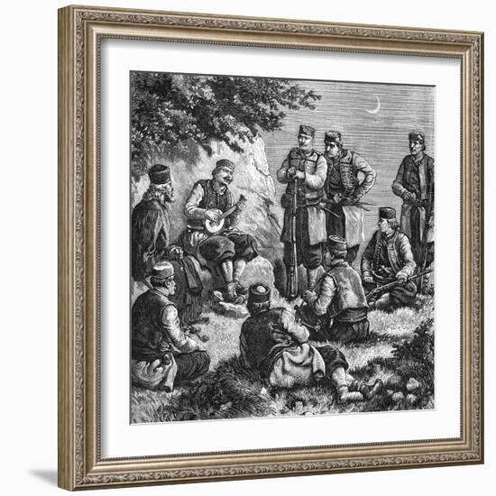 Montenegrin Soldiers Singing Warsongs-null-Framed Photographic Print