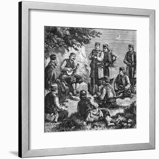 Montenegrin Soldiers Singing Warsongs-null-Framed Photographic Print