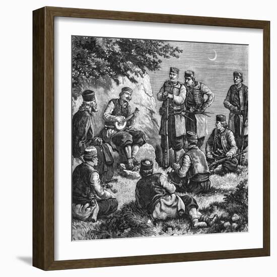 Montenegrin Soldiers Singing Warsongs-null-Framed Photographic Print