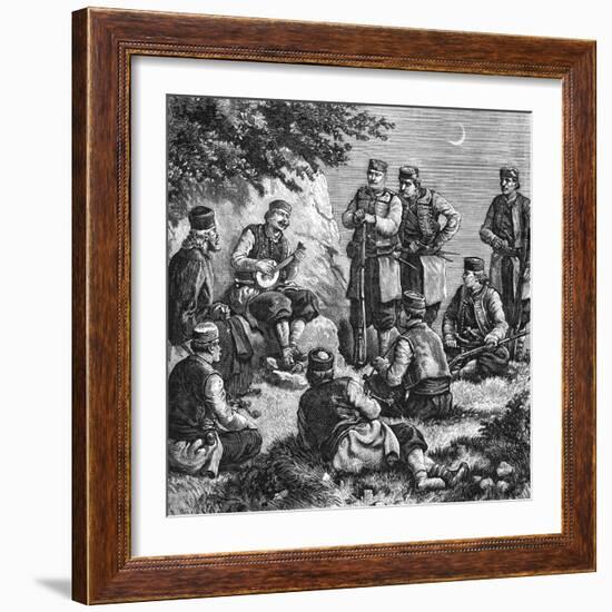 Montenegrin Soldiers Singing Warsongs-null-Framed Photographic Print