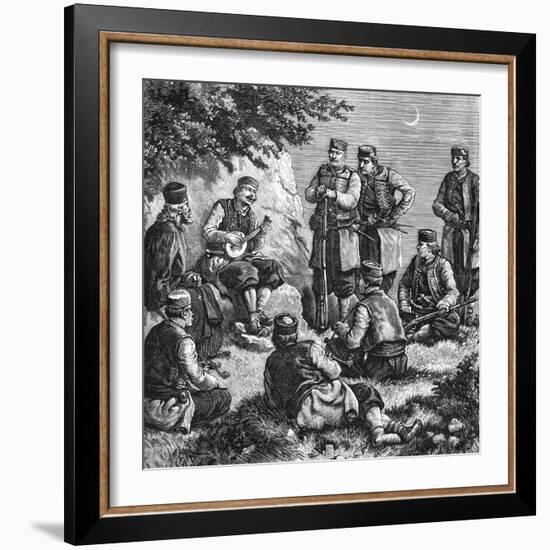 Montenegrin Soldiers Singing Warsongs-null-Framed Photographic Print