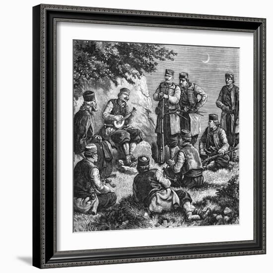 Montenegrin Soldiers Singing Warsongs-null-Framed Photographic Print