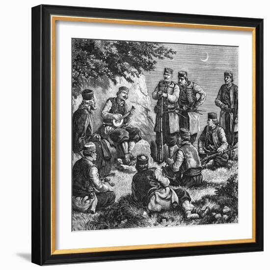 Montenegrin Soldiers Singing Warsongs-null-Framed Photographic Print