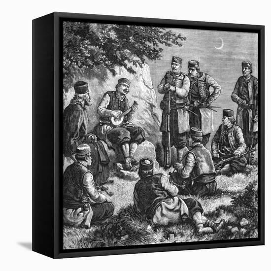 Montenegrin Soldiers Singing Warsongs-null-Framed Premier Image Canvas