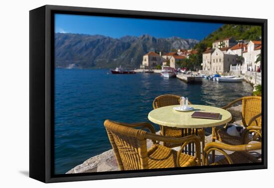 Montenegro, Bay of Kotor, Perast, Waterside Cafe-Alan Copson-Framed Premier Image Canvas