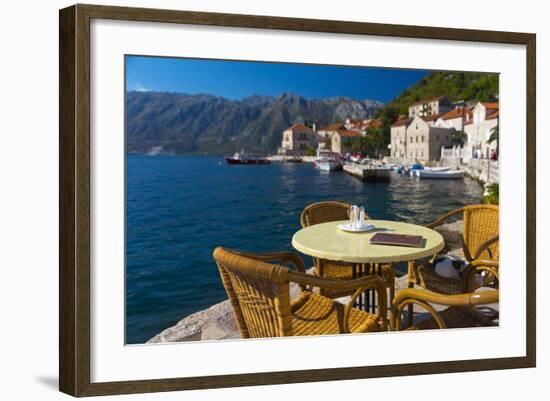 Montenegro, Bay of Kotor, Perast, Waterside Cafe-Alan Copson-Framed Photographic Print