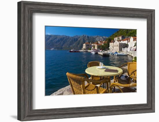 Montenegro, Bay of Kotor, Perast, Waterside Cafe-Alan Copson-Framed Photographic Print