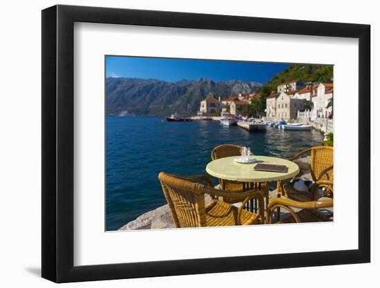 Montenegro, Bay of Kotor, Perast, Waterside Cafe-Alan Copson-Framed Photographic Print
