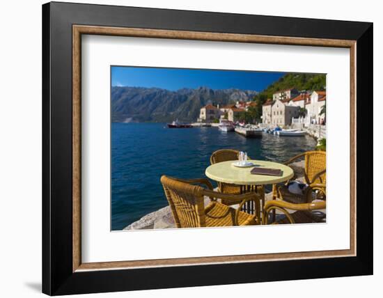 Montenegro, Bay of Kotor, Perast, Waterside Cafe-Alan Copson-Framed Photographic Print