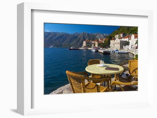 Montenegro, Bay of Kotor, Perast, Waterside Cafe-Alan Copson-Framed Photographic Print