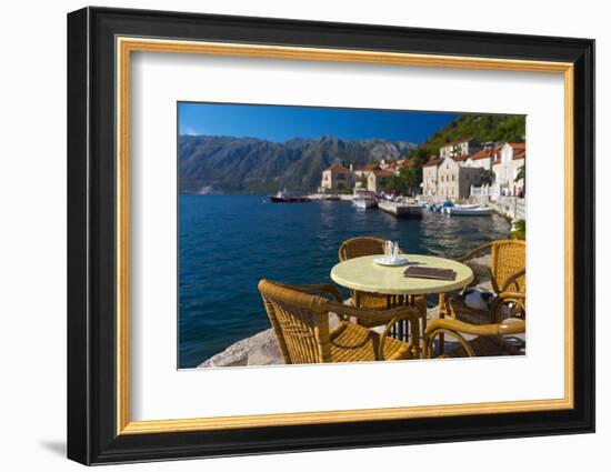 Montenegro, Bay of Kotor, Perast, Waterside Cafe-Alan Copson-Framed Photographic Print