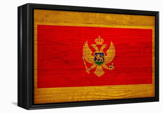 Montenegro Flag Design with Wood Patterning - Flags of the World Series-Philippe Hugonnard-Framed Stretched Canvas