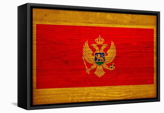 Montenegro Flag Design with Wood Patterning - Flags of the World Series-Philippe Hugonnard-Framed Stretched Canvas