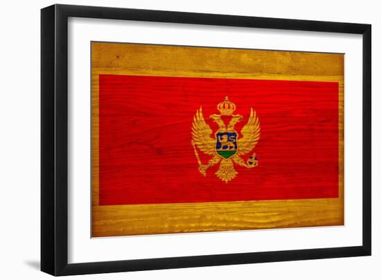 Montenegro Flag Design with Wood Patterning - Flags of the World Series-Philippe Hugonnard-Framed Art Print