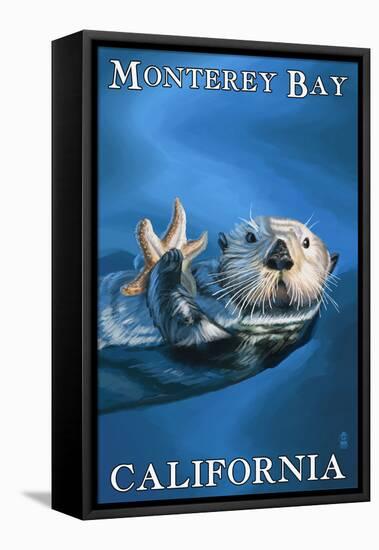 Monterey Bay, California - Sea Otter-Lantern Press-Framed Stretched Canvas