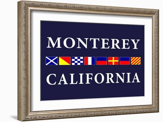 Monterey, California - Nautical Flags-Lantern Press-Framed Art Print