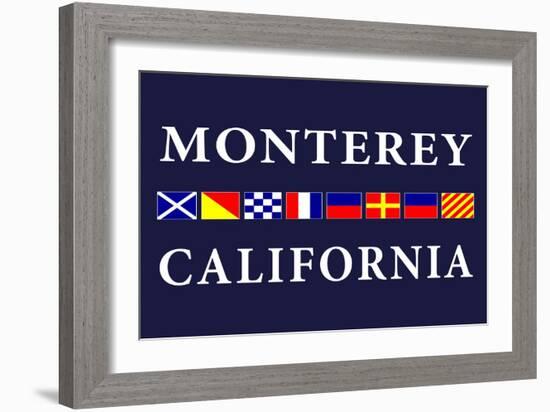 Monterey, California - Nautical Flags-Lantern Press-Framed Art Print