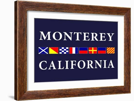 Monterey, California - Nautical Flags-Lantern Press-Framed Art Print