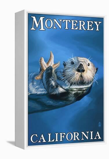 Monterey, California - Sea Otter-Lantern Press-Framed Stretched Canvas