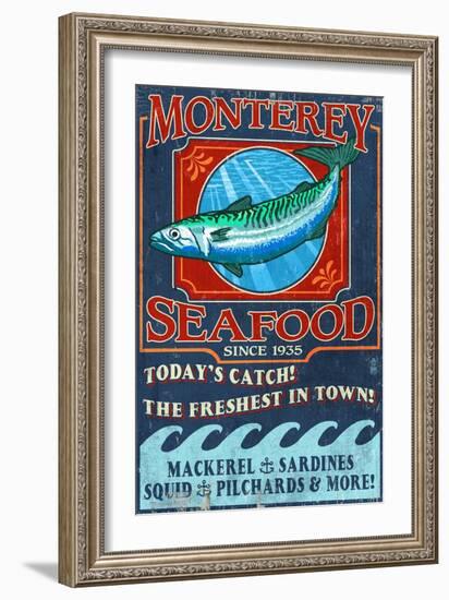 Monterey, California - Seafood-Lantern Press-Framed Premium Giclee Print