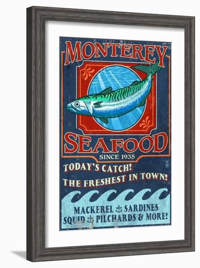 Monterey, California - Seafood-Lantern Press-Framed Art Print