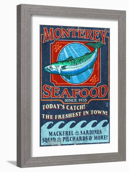 Monterey, California - Seafood-Lantern Press-Framed Art Print