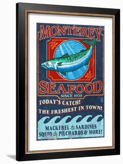 Monterey, California - Seafood-Lantern Press-Framed Art Print