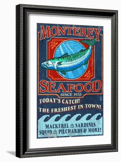 Monterey, California - Seafood-Lantern Press-Framed Art Print