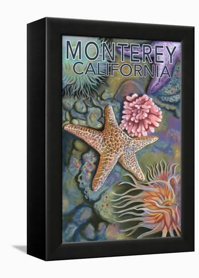 Monterey, California - Tidepool-Lantern Press-Framed Stretched Canvas