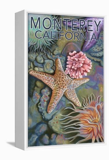 Monterey, California - Tidepool-Lantern Press-Framed Stretched Canvas