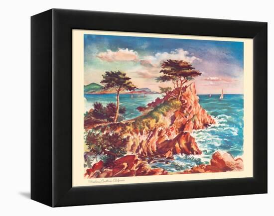 Monterey, California - United Air Lines, Vintage Travel Poster, 1948-Joseph Fehér-Framed Stretched Canvas