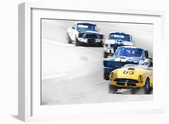 Monterey Racing Watercolor-NaxArt-Framed Art Print