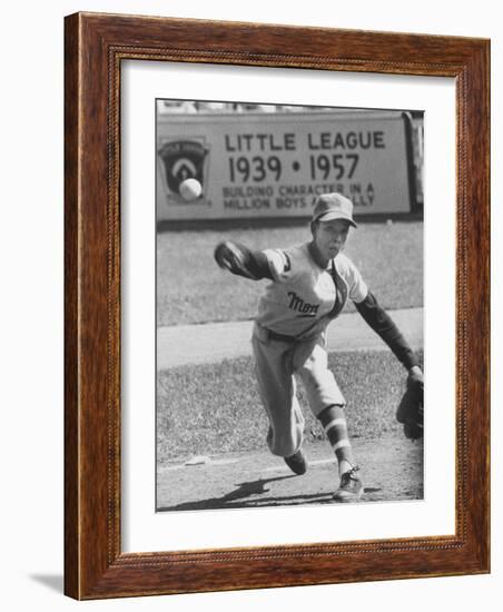 Monterrey, Mexico Little Leaguer Angel Macias, During Little League Championship Game-Robert W^ Kelley-Framed Photographic Print