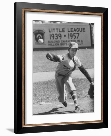 Monterrey, Mexico Little Leaguer Angel Macias, During Little League Championship Game-Robert W^ Kelley-Framed Photographic Print