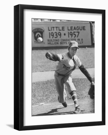 Monterrey, Mexico Little Leaguer Angel Macias, During Little League Championship Game-Robert W^ Kelley-Framed Photographic Print