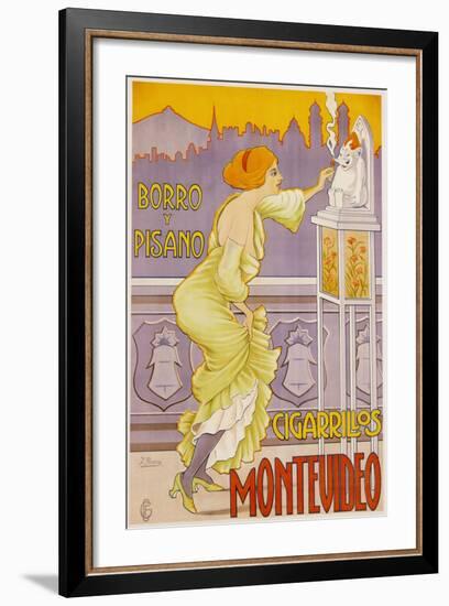 Montevideo Cigarrillos Poster-J. Borro-Framed Giclee Print