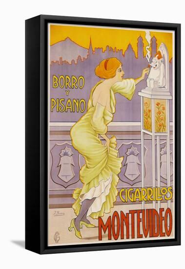Montevideo Cigarrillos Poster-J. Borro-Framed Premier Image Canvas
