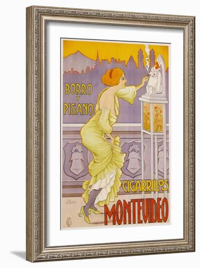 Montevideo Cigarrillos Poster-J. Borro-Framed Giclee Print