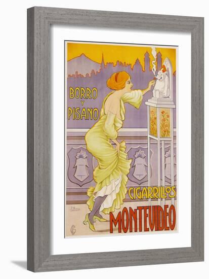 Montevideo Cigarrillos Poster-J. Borro-Framed Giclee Print