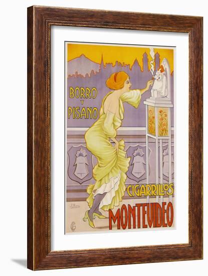 Montevideo Cigarrillos Poster-J. Borro-Framed Giclee Print