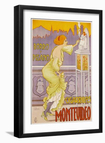 Montevideo Cigarrillos Poster-J. Borro-Framed Giclee Print