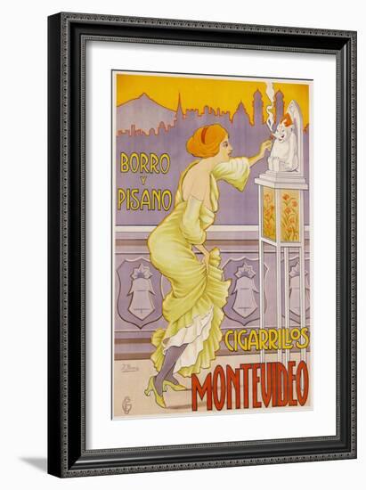 Montevideo Cigarrillos Poster-J. Borro-Framed Giclee Print